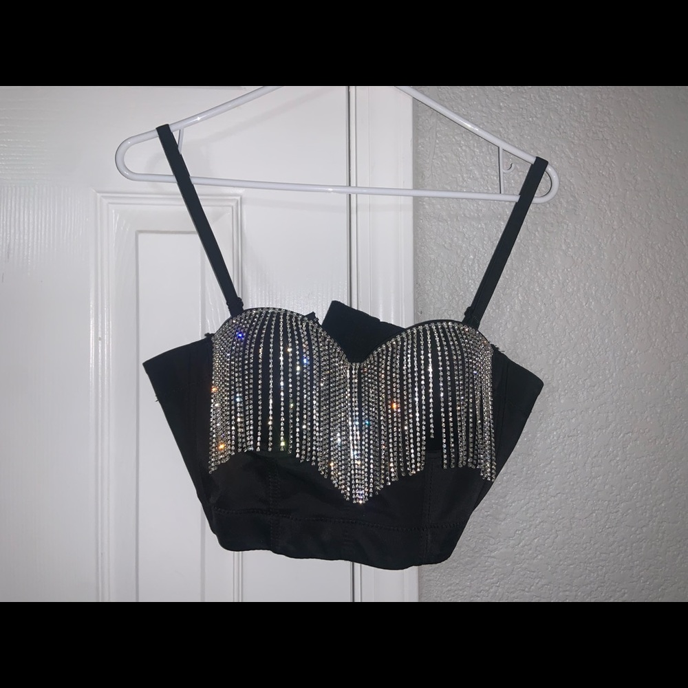 Rhinestone Crop Top - image 2